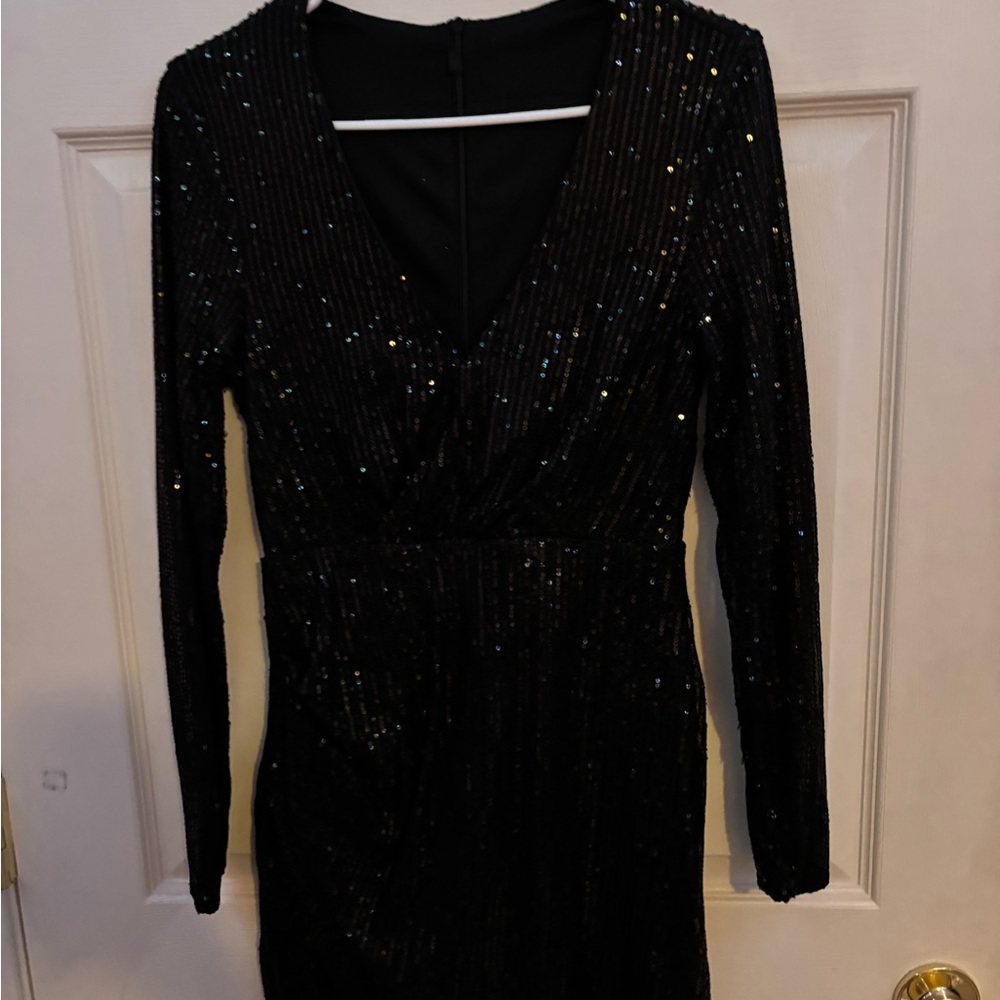 Elegant Black Sequin Dress